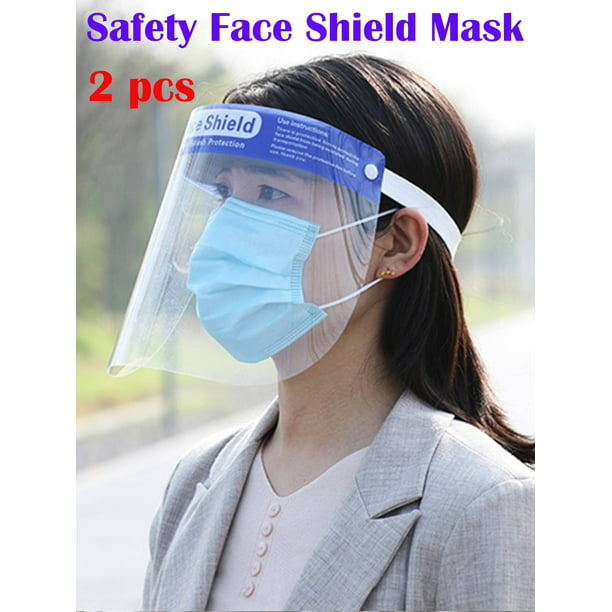 2 PCS Safety Full Face Shield Reusable Washable Protection Cover Face Helmet